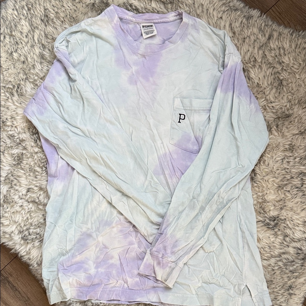 PINK Victoria's Secret Lavender Tie-Dye Tee